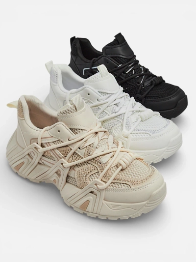 Aurora Beige Synthetische Sportliche Damen-Sneakers für den Sommer