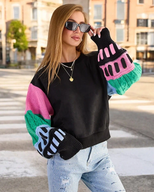 Жіночий світшот Royalfashion з різнокольоровими рукавами