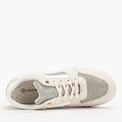 OUTLET Damen-Sportsneaker in Beige mit Glitzer Berilan - Schuhe