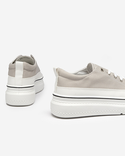 OUTLET Hellgraue Damen-Sneaker auf der Veritar-Plattform - Schuhe