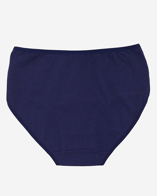 Трусики темно-сині жіночі бавовняні з малюнком PLUS SIZE - Нижня білизна
