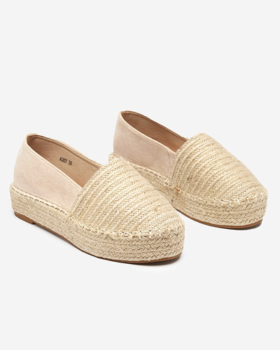Бежеві жіночі еспадрільі на платформі Sunol-Shoes