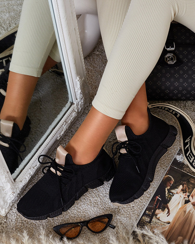 Sportschuhe in Schwarz und Beige für Damen Bommgi - Schuhe