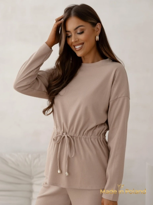 Royalfashion Бавовняний жіночий комплект а-ля светр у рубчик