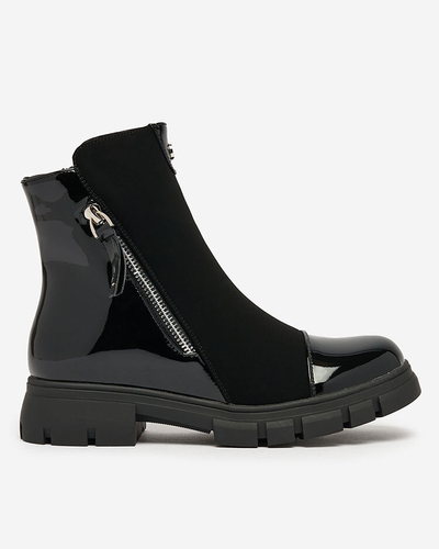 Royalfashion Schwarze matte Damenstiefel Hedaheh