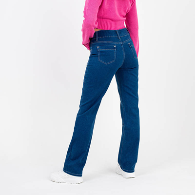 Blaue Damenjeans mit geradem Bein - Kleidung