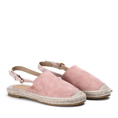 Rosa Espadrilles aus Öko-Wildleder mit offenem Absatz Daisy - Footwear