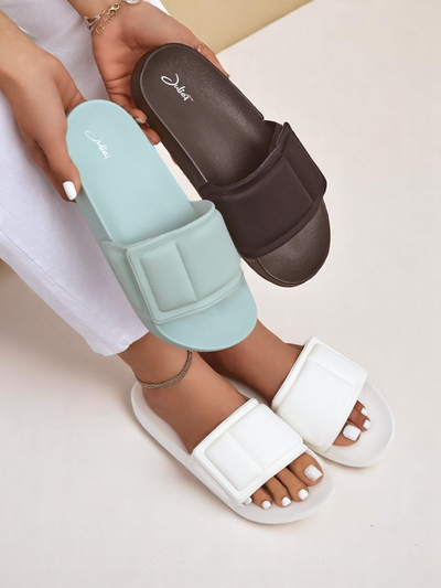 Royalfashion Damen Pantoletten mit flacher FlexiWalk Sohle