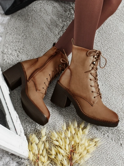 Damen Stiefeletten aus Öko-Leder mit Blockabsatz Zeltra