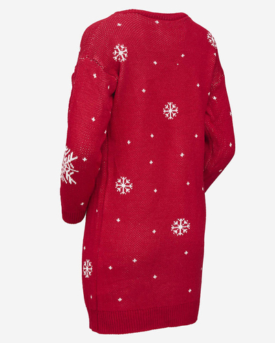 Rotes Kleid im Pullover-Stil mit Weihnachtsprint - Kleidung
