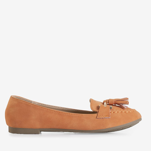 Помаранчеві жіночі мокасини з китицями Cilive