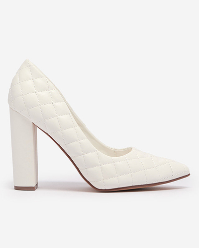 Weiße Damen-Stiletto-Pumps mit Prägung Torosa- Footwear
