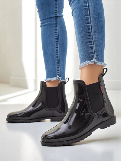 Royalfashion Damen lackierte Gummistiefel Rissma
