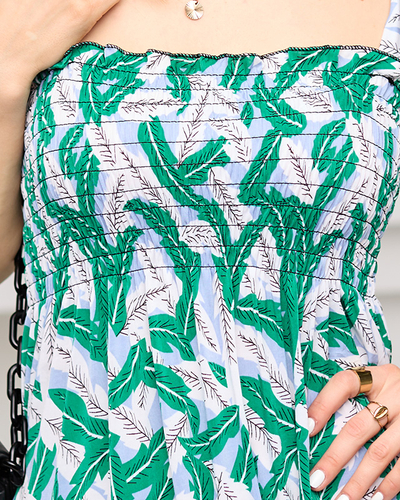 Зелена сукня довжиною до колін з листям - Одяг