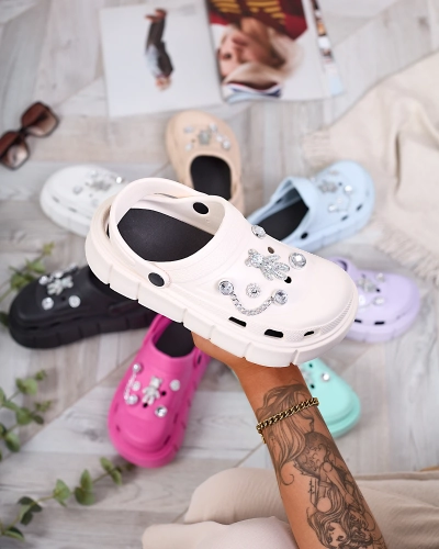 Royalfashion Creme Damen Flip-Flops aus Gummi Kooranza