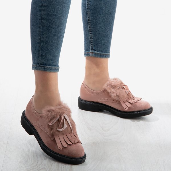 Rosa Damenschuhe mit Missuri-Fell - Schuhe