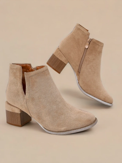 Hellbraune Damenstiefel mit Aussparungen Geransa - Footwear