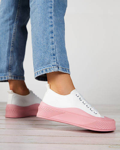 Weiß-rosa Damen-Sneaker, Typ Nerikas Sneaker - Schuhe