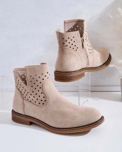 Royalfashion Hellbraune Damenstiefel Rito