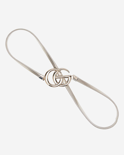 Silberner elastischer Damengürtel mit Clip mit Buchstaben - Accessoires