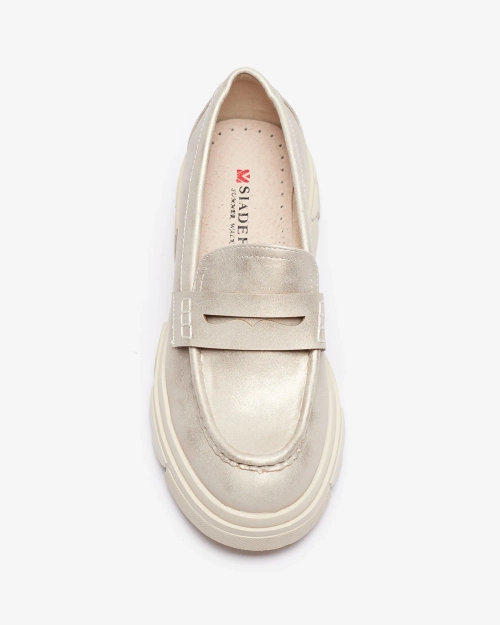 Золоті жіночі мокасини з екошкіри Sepop- Взуття