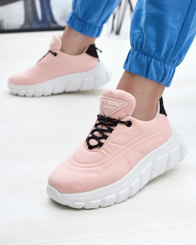 Hellrosa Damen-Sportschuhe aus Stoff Riotay- Footwear