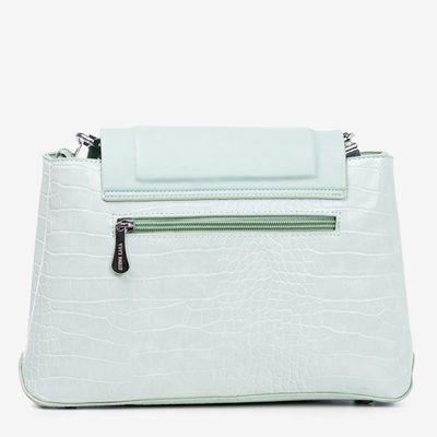 Hellblaue Damenhandtasche mit Tierprägung - Handtaschen