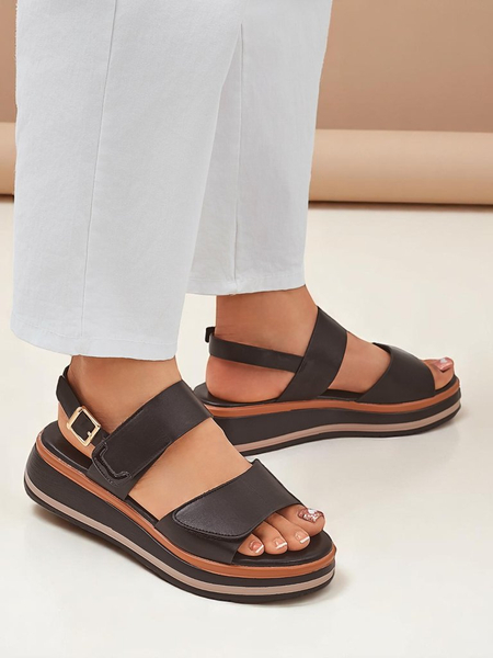 Royalfashion Damensandalen mit dickerer Sohle Tulipp