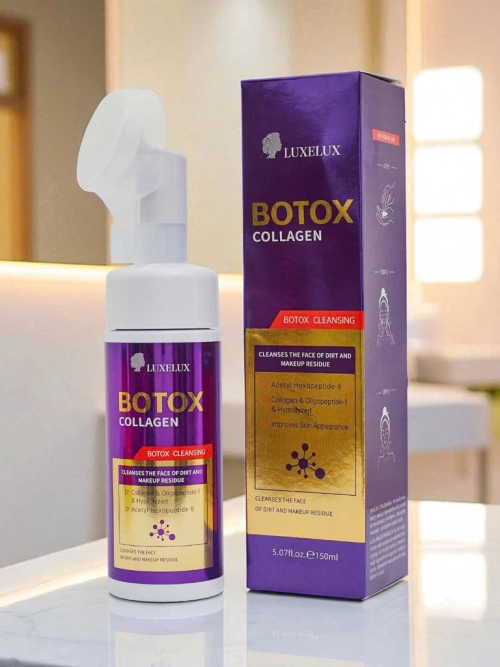 Очищаюча та зволожуюча пінка для обличчя з колагеном і щіткою