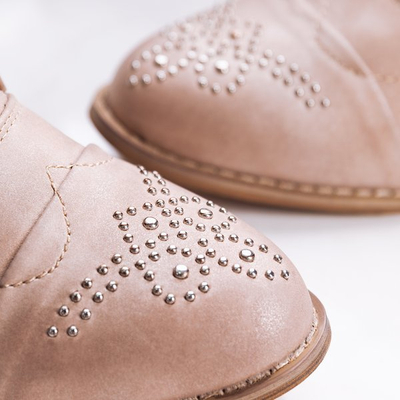 Rosa Schuhe mit flachen Absätzen und Nasennieten - Schuhe 1