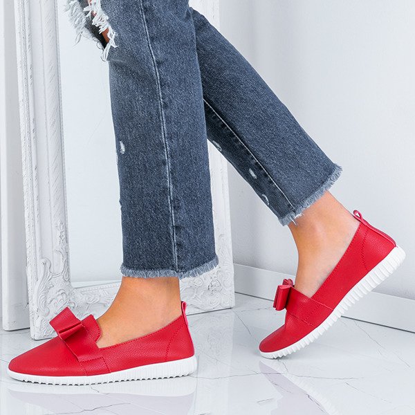 Roter Slip-On mit Pecera-Schleife - Schuhe 1