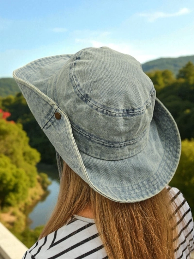 Kalos Denim Sonnenhut für Damen – Antiker Stil und UV-Schutz