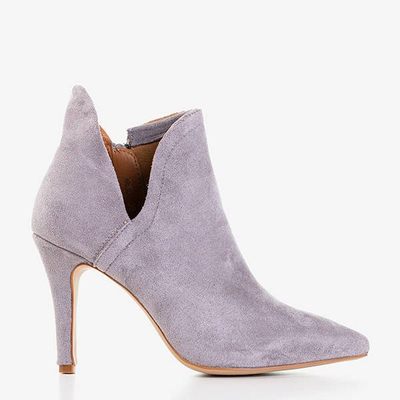 Graue Damenstiefel mit hohem Absatz Annalisa - Schuhe