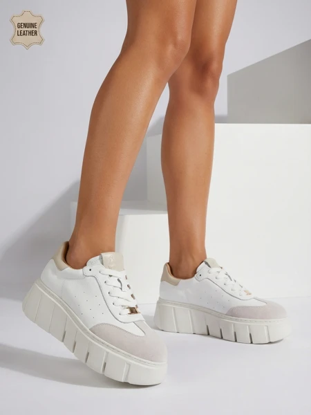 Sportliche Damen-Sneakers aus Naturleder Taures