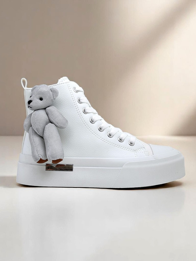 Royalfashion Damen-Sneaker mit hohem Schaft und Tedi-Bär