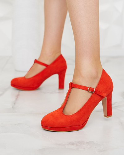 Royalfashion Orange Damen Öko-Wildleder Latopesa Pumps