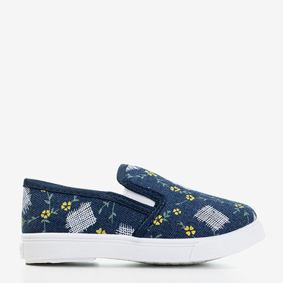Marineblauer Slip für Kinder - auf Turnschuhen Inga - Schuhe