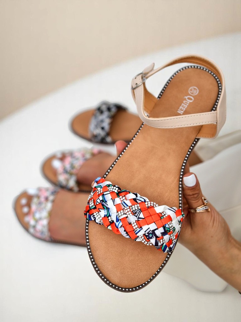 Royalfashion Damen Sandalen mit flacher Sohle ColorStrap