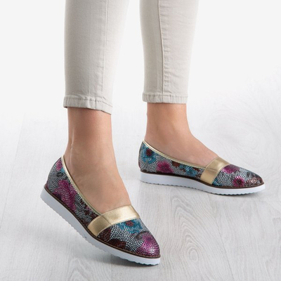 Mehrfarbige Ballerinas für Frauen mit goldenem Nasulsha-Finish - Schuhe