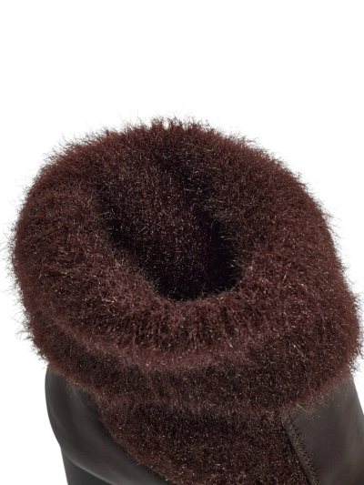 Damen Stiefeletten aus Öko-Leder mit Blockabsatz und Strick Tirave