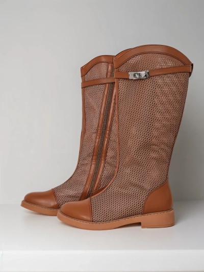Royalfashion Hohe perforierte Damenstiefeletten Ovittole