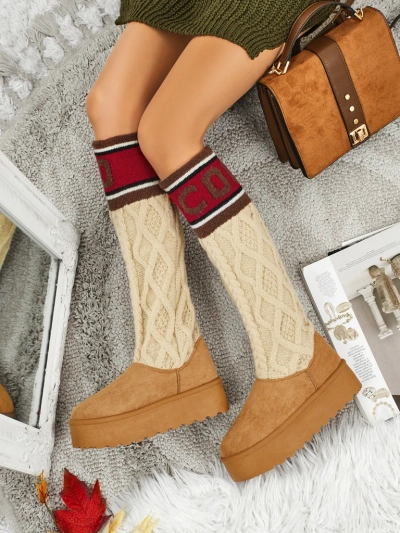 Hohe Damenstiefel im Schneestiefel-Stil mit Schaft Anane