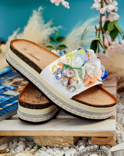 Royalfashion Damen Loassa Strass-Flip-Flops