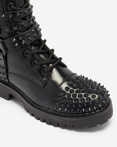 OUTLET Schwarze Damenstiefel mit Nieten Fioppo - Footwear