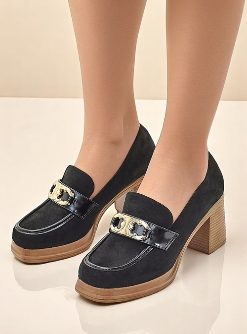Royalfashion Жіночі мокасини на блоковому каблуці Qeroy