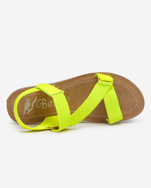 Неонові жовті жіночі босоніжки Alllab