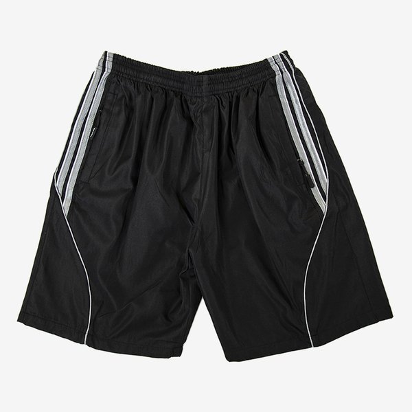 Schwarze Herren-Shorts mit grauen Streifen - Kleidung