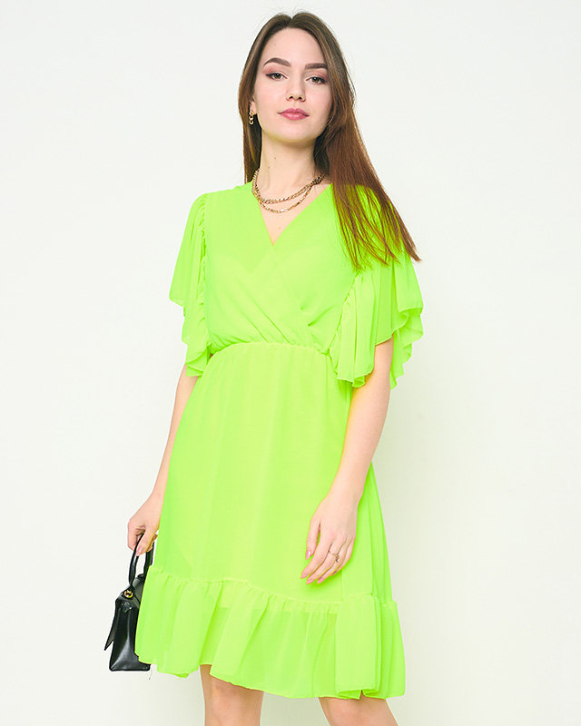 Neongelbes Minikleid für Damen - Kleidung