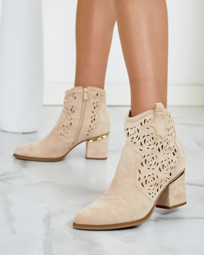 Royalfashion Durchbrochene niedrige Stiletto-Stiefel Womir