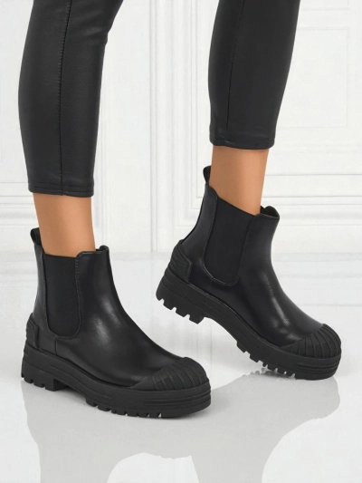 Plateau Stiefeletten aus Öko-Leder Amber Veil